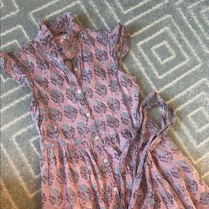 Victoria Dunn Floral Lavendar Dress with Ruffle Sleeves